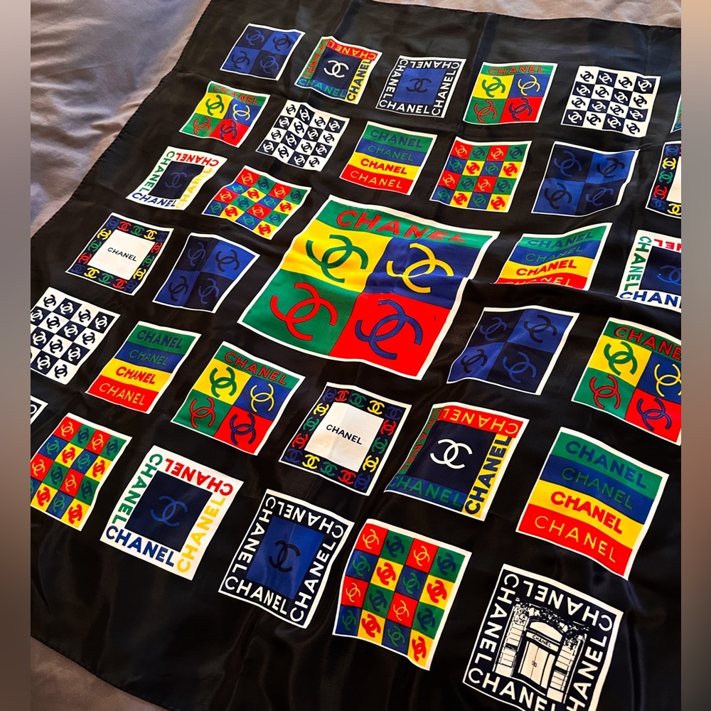 Vintage Chanel Logo Scarf